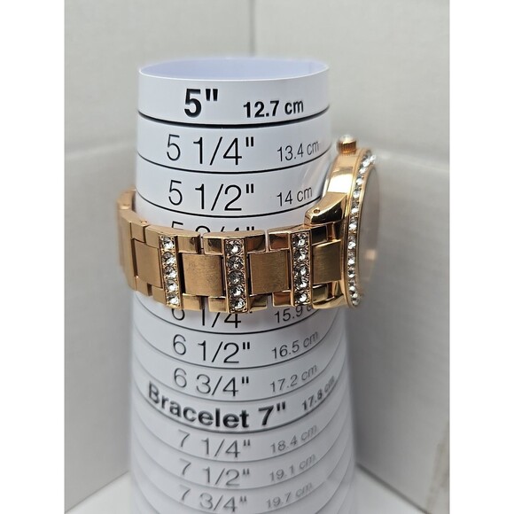 Fossil Jesse Watch Womens ES3020 34mm Rose Gold Tone Crystals New Battery - Picture 7 of 10